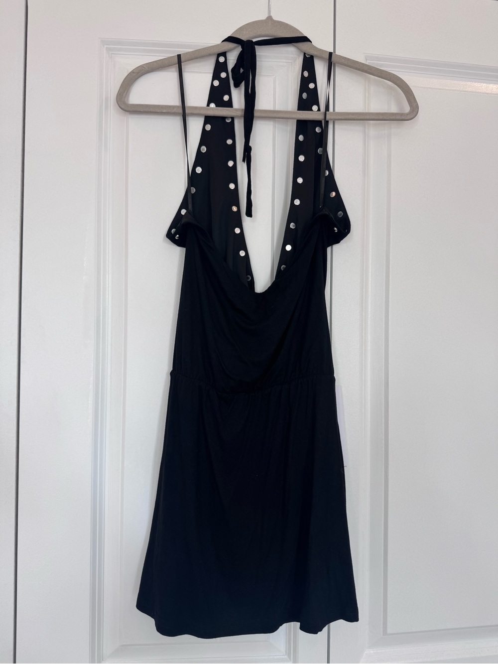 Princess Polly Black Halter Stud-Trim Romper - Picture 5 of 6